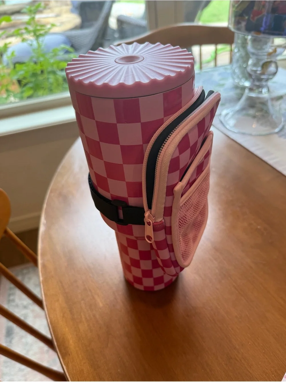 Katydid Pink and White Checkered Phone Case